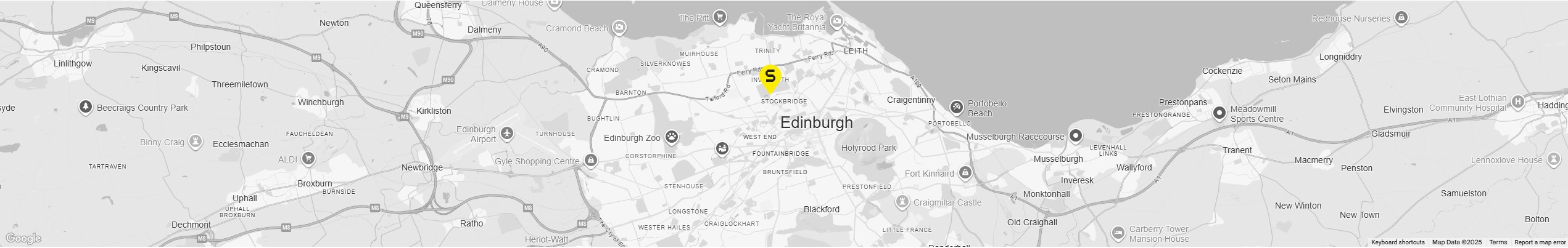 Static map preview of the Edinburgh area